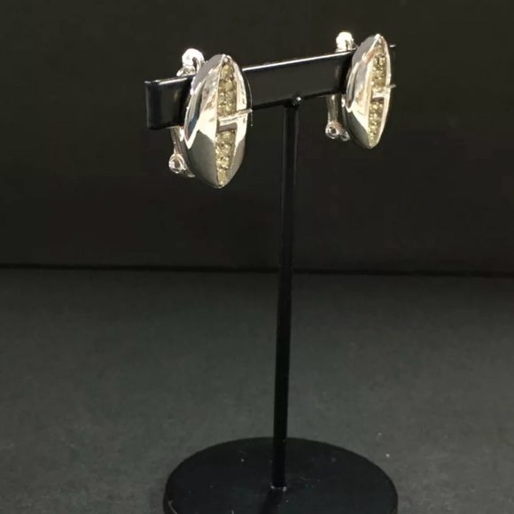 Givenchy Vintage Rhinestone Clip-on Earrings - Picture 2 of 7